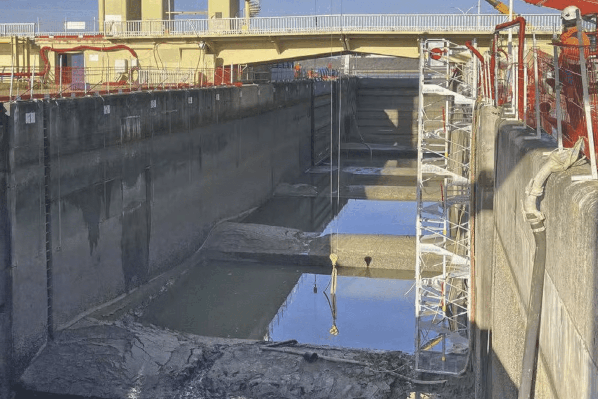 Écluse anti-salinité sur l'estuaire de la Vilaine @Eiffage