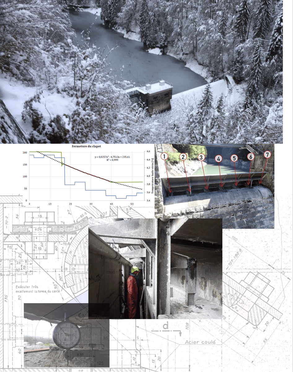 Barrage des Mottets : expertise du clapet de surface