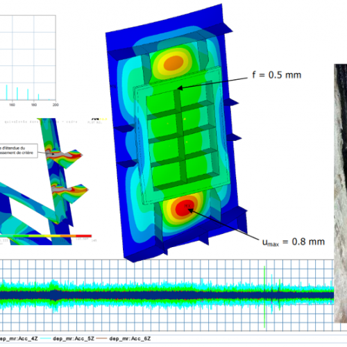 Calcul vibratoire et calcul en fatigue sur une porte mécano-soudée