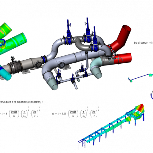 Dimensionnement des  conduites forcées, collecteurs, passerelles, plateforme et ligne de vidange