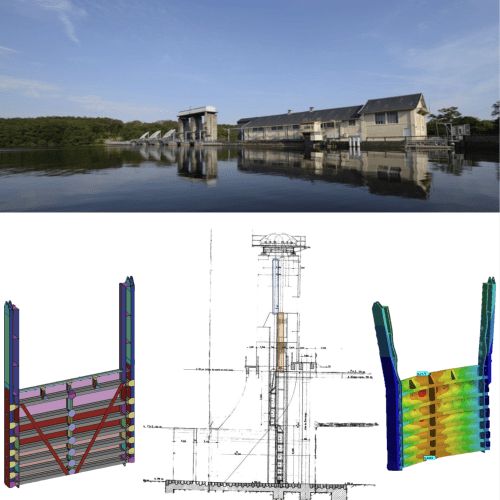 Barrage de Jousseau : études des vannes type wagon de l’évacuateur de crue