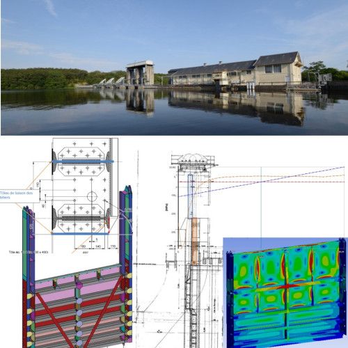 Barrage de Jousseau : études des vannes type wagon de l’évacuateur de crue