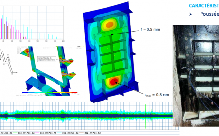 Calcul vibratoire et calcul en fatigue sur une porte mécano-soudée